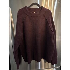 Free People Burgundy Oversized Tunic Sweater Womens SZ Large
